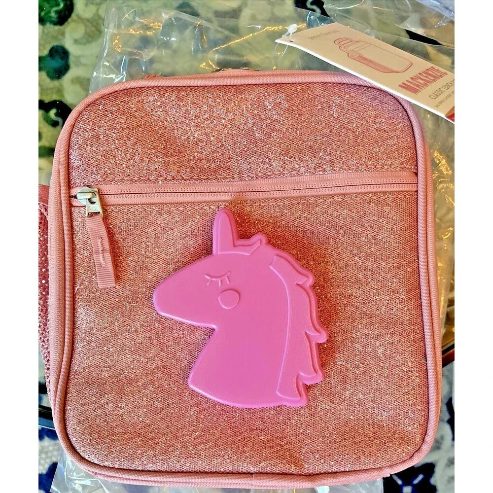 Pottery Barn LUNCH BOX BAG School Glitter+ Unicorn Barbie girl Travel SET h
